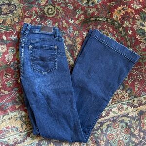 Women's Dark Blue Wide Leg Jeans - Classic Flare Fit